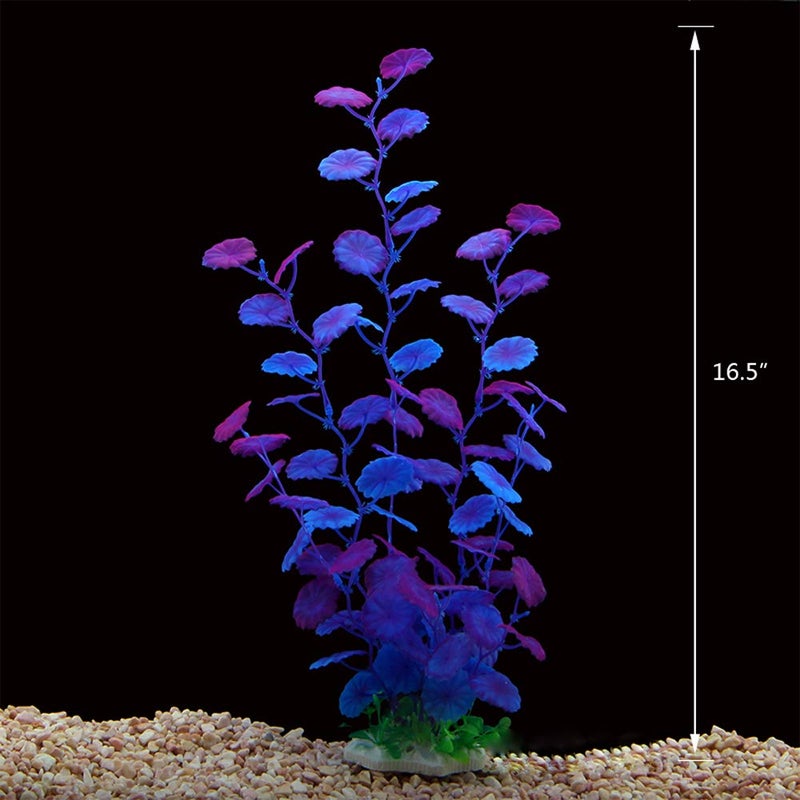 ALEGI 2Pcs Aquarium Decorations Artificial Plants for Fish Tank,12 inches,Safe for All Fish (AL68 Purple 2 Pcs) - Image 2